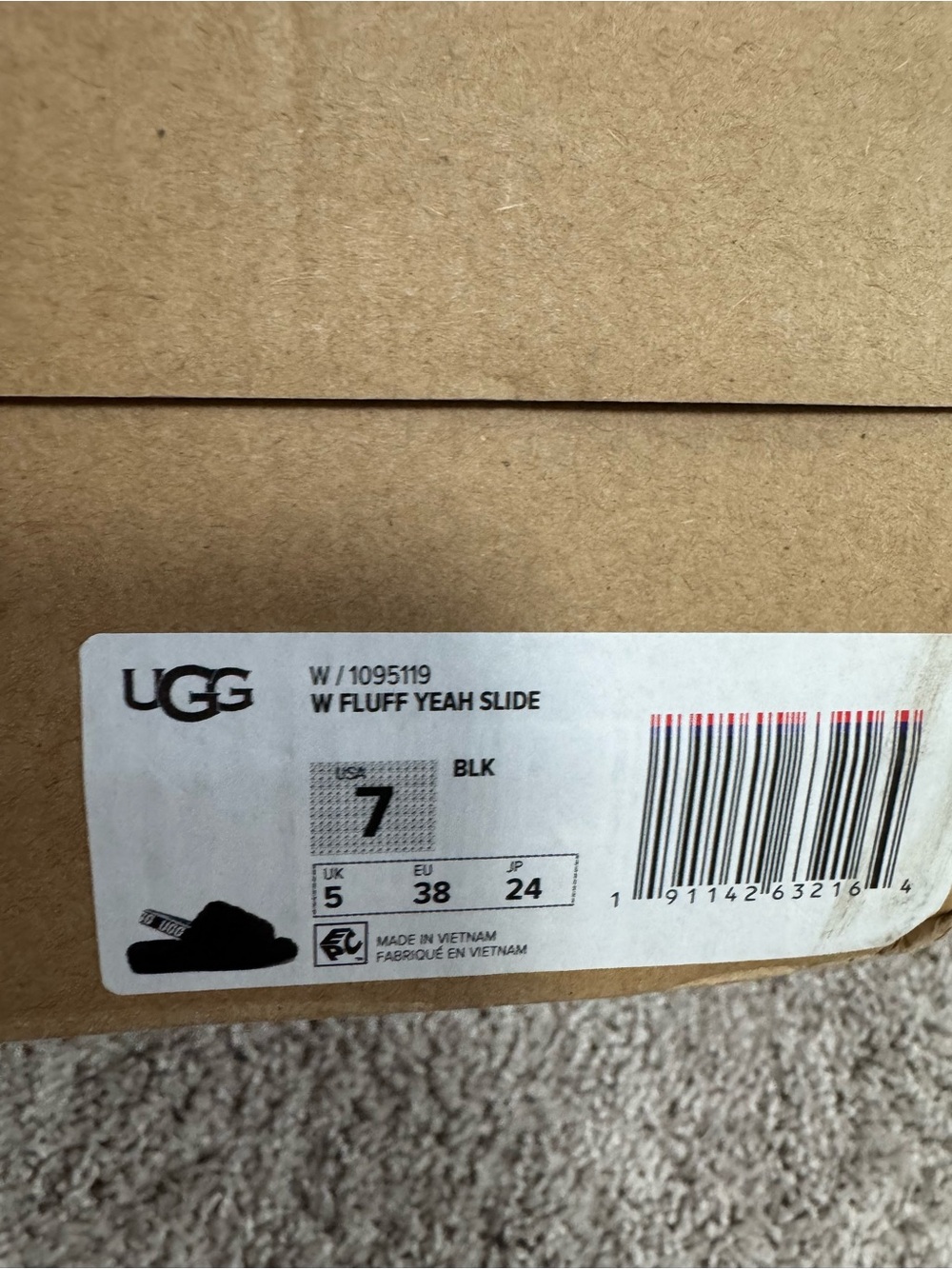 Like NEW W/Box Authentic UGG Oh Yeah Black Slingback Slide Women Size 7 - Picture 2 of 6